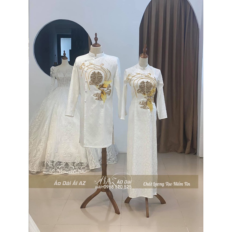 Áo Dài Cặp Cô Dâu Chú Rể Cưới Hỏi AZ003