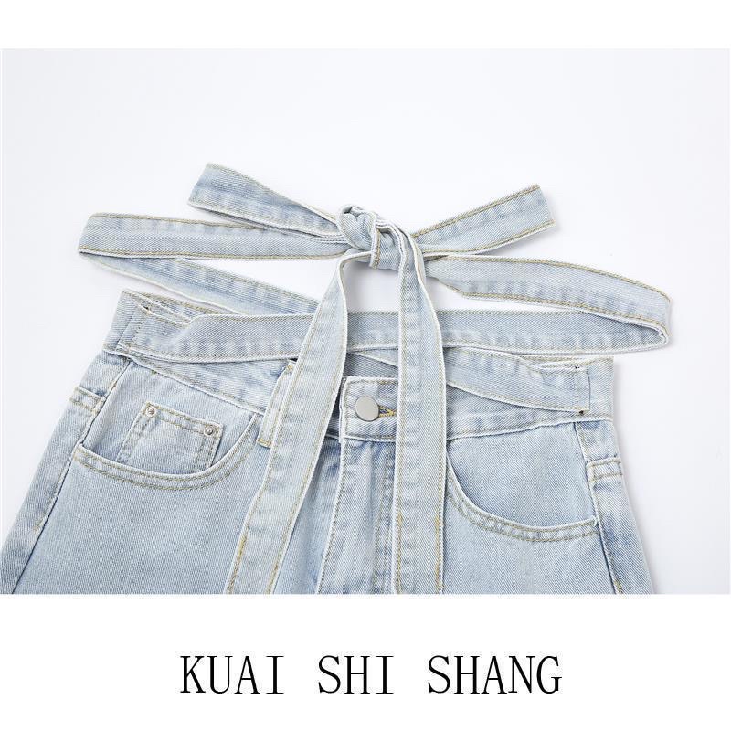 QUẦN JEAN DÁNG XUÔNG BUỘC DÂY EO