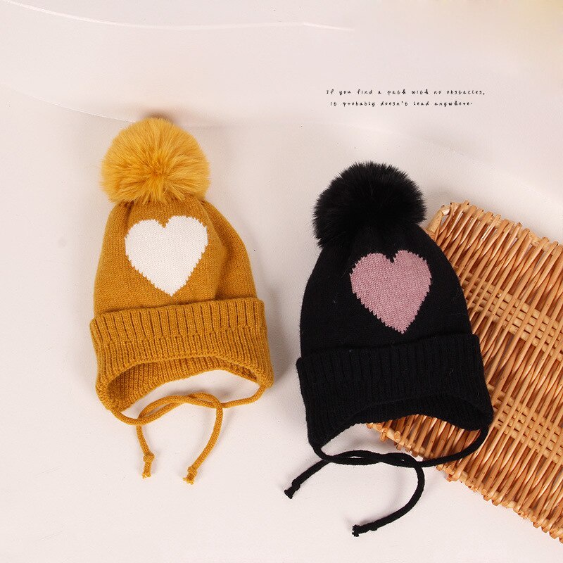 Mũ Len Beanie Giữ Ấm Bảo Vệ Tai Cho Bé Trai Bé Gái