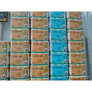Giấy vệ sinh gấu trúc tâm anh phương thảo 3 lớp. dai, mềm, mịn 6 cuộn 1kg