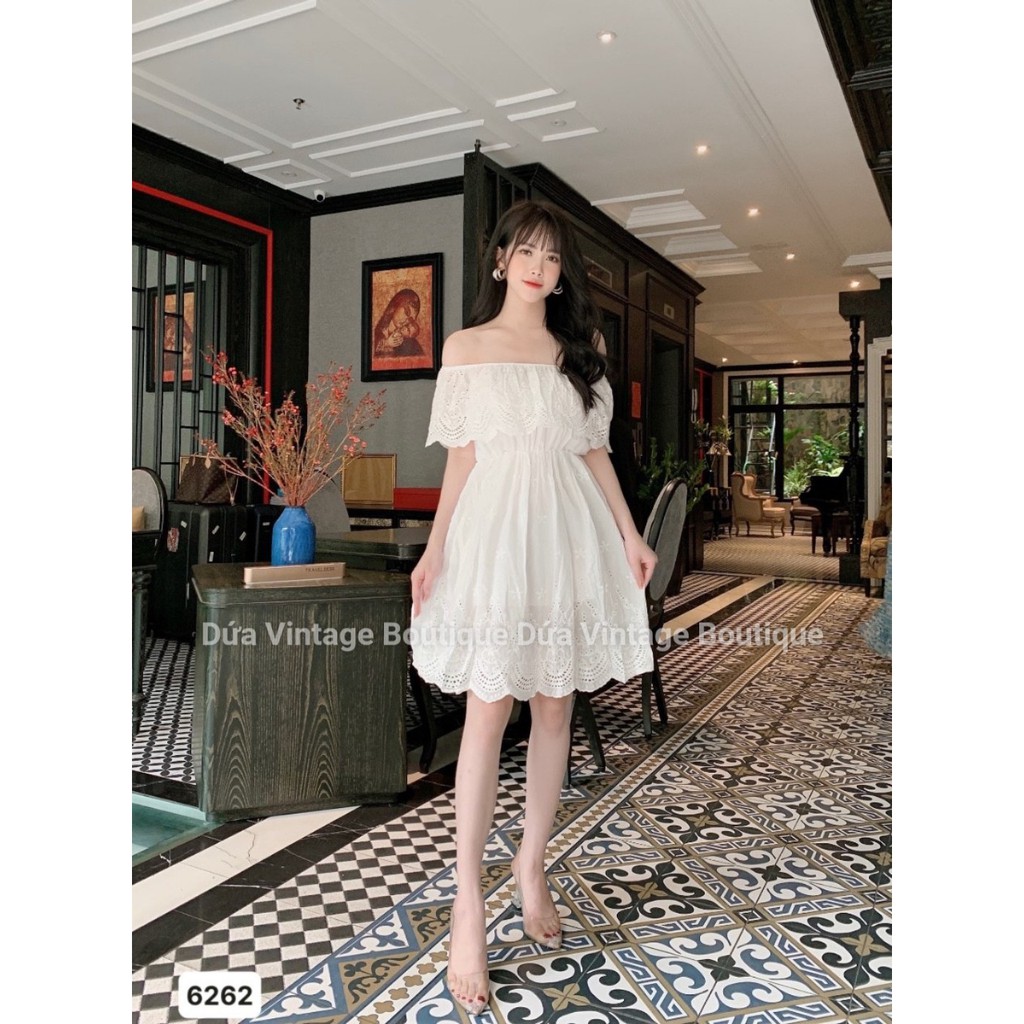 Váy babydoll trễ vai dáng xòe 6262 | BigBuy360 - bigbuy360.vn