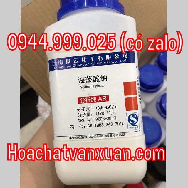 Hóa chất Sodium alginate CAS 9005-38-3 C6H7O6Na lọ 500g natri alginate (C6H7O6Na)n