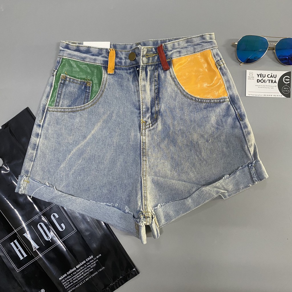 [Size S] Quần shorts jean nữ lưng cao xanh nhạt Ulzzang Quảng Châu QNJ85