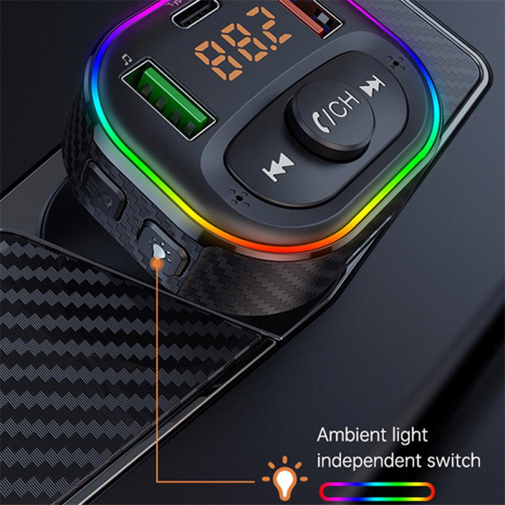 Tẩu Sạc Nhanh USB QC3.0 Kết Nối Bluetooth 5.0 FM MP3 Loại C PD 20W Cho Xe Hơi