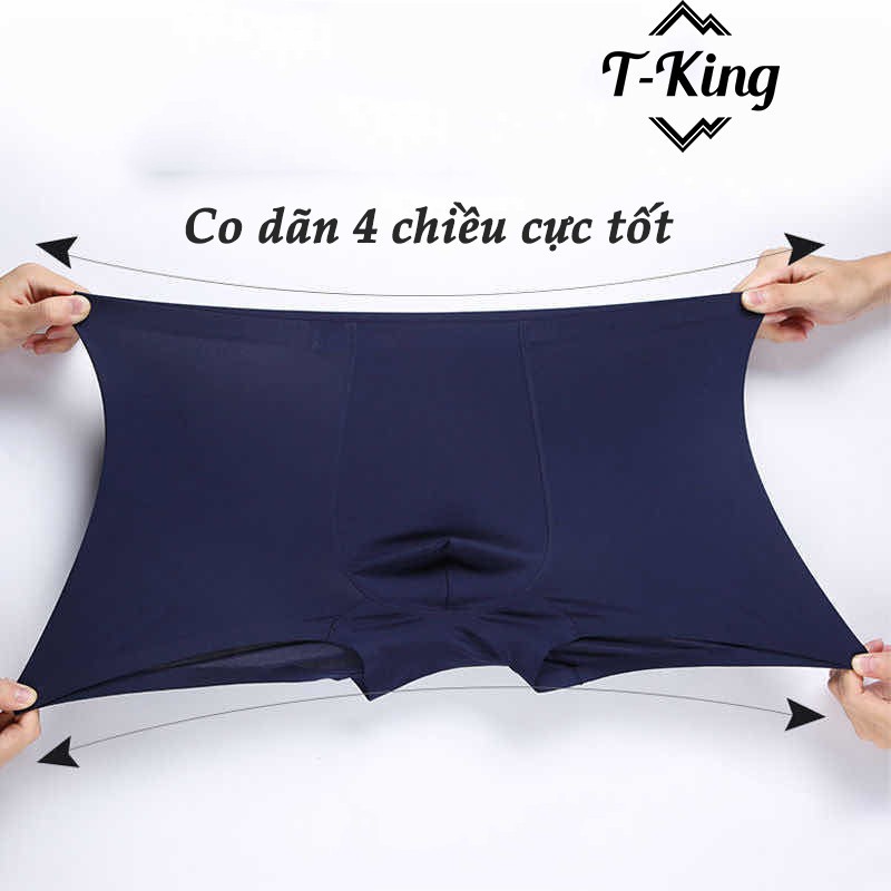 Combo 3 Quần lót đùi nam, Quần boxer nam su đúc lụa sữa cao cấp