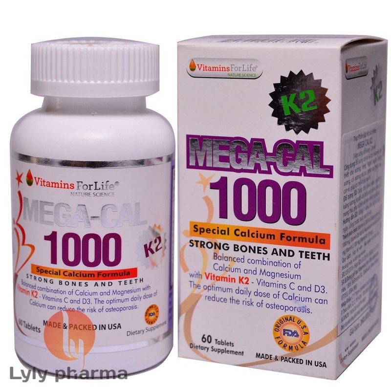 Mega Cal 1000 - Viên uống bổ sung Calci