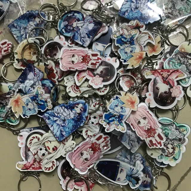 Móc khoá mica cắt viền chibi (40 chiec)