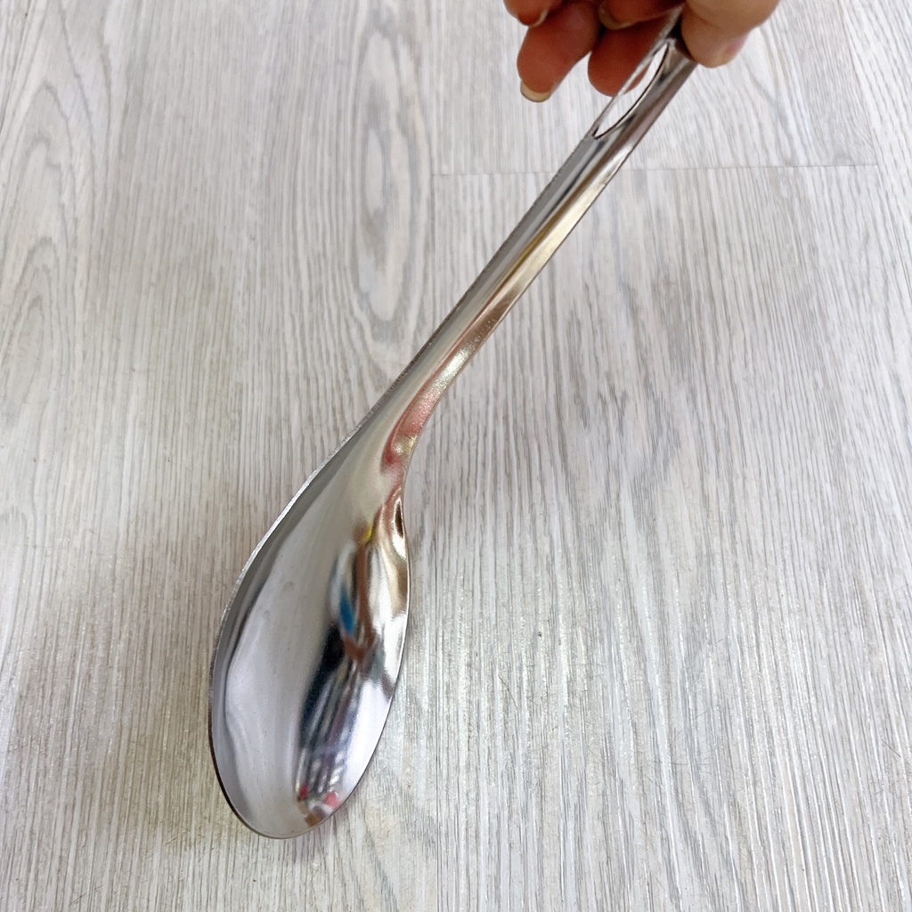 Vá múc cơm , vá múc canh inox Cao Cấp - Vá xới cơm inox OVAL không dính
