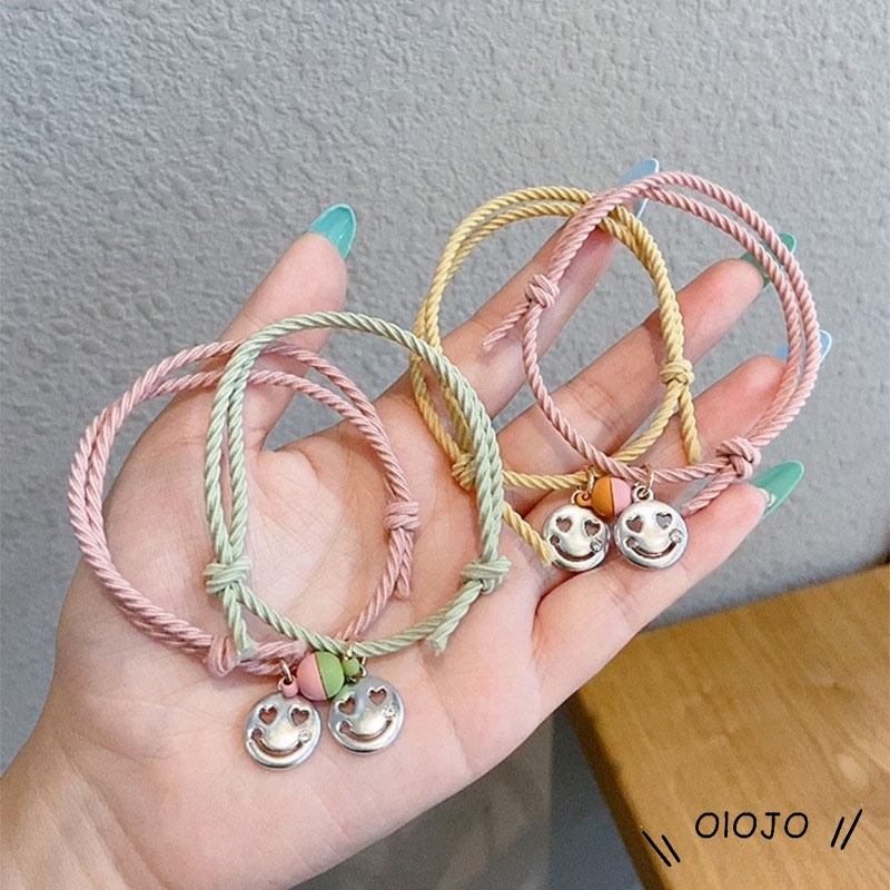 Set 2 Vòng Tay Nam Châm Mặt Cười Dễ Thương