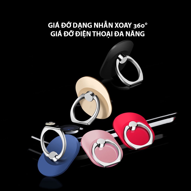 Giá Đỡ Dạng Vòng Nhẫn Xoay 360°, Giá Đỡ Điện Thoại Di Động Hợp Kim Sang Trọng