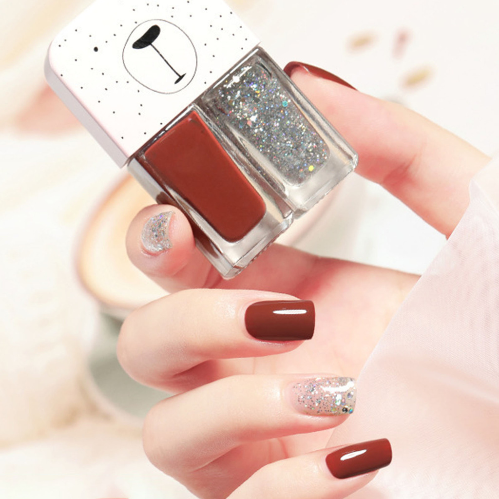 [Hàng mới về] Sơn móng tay màu lì bằng resin nhanh khô chống thấm nước 6ml x 2 dùng làm đẹp cao cấp