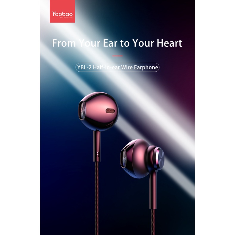 Tai nghe 3.5 mm Yoobao YBL-2 có Mic thoại và điều khiển âm lượng