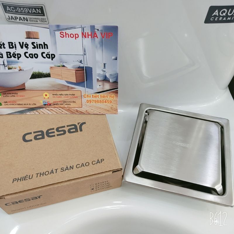 Thoát Sàn CAESAR mặt tấm vuông các loại inox 304-Hàng chính hãng Caesar