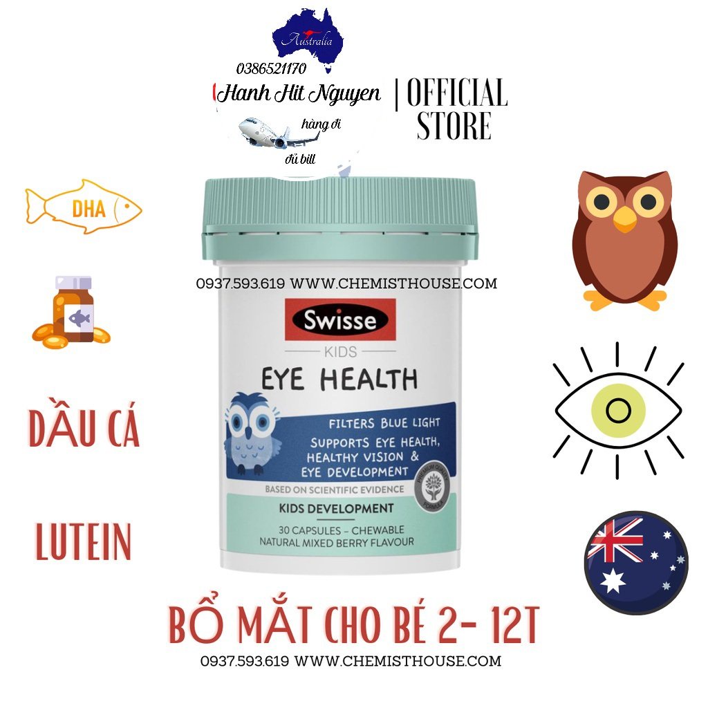 Viên uống bổ mắt cho trẻ em Swisse Kids Eye Health 30 viên