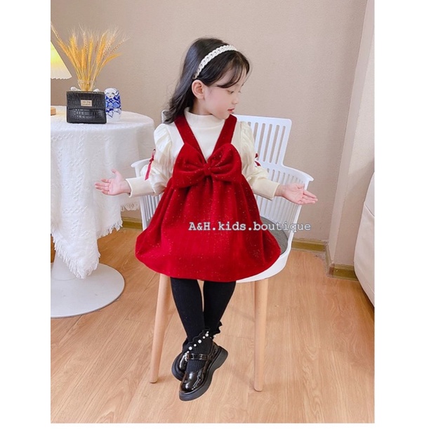 váy nhung tuyết + áo trong cho bé (ah)