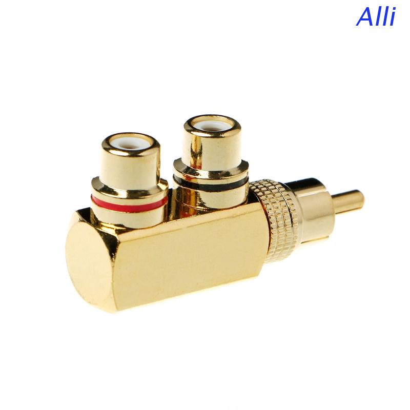 Đầu Chia Cổng Âm Thanh RCA 1 Đầu Dương Sang 2 Ổ Cắm AV Bằng Đồng