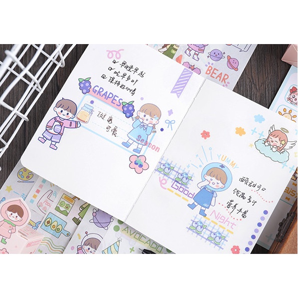 Washi tape set 2 cuộn WS03 - Băng keo dán họa tiết cute