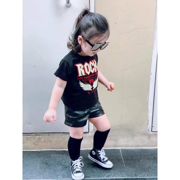 Áo thun tay lỡ Rock cho bé , áo thun tay lỡ nam nữ unisex , Samyy_vn