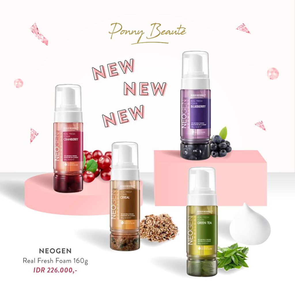 Sữa Rửa Mặt NEOGEN DERMALOGY REAL FRESH FOAM CLEANSER CEREAL GREEN TEA CRANBERRY Ngũ Cốc Trà Xanh Việt Quất