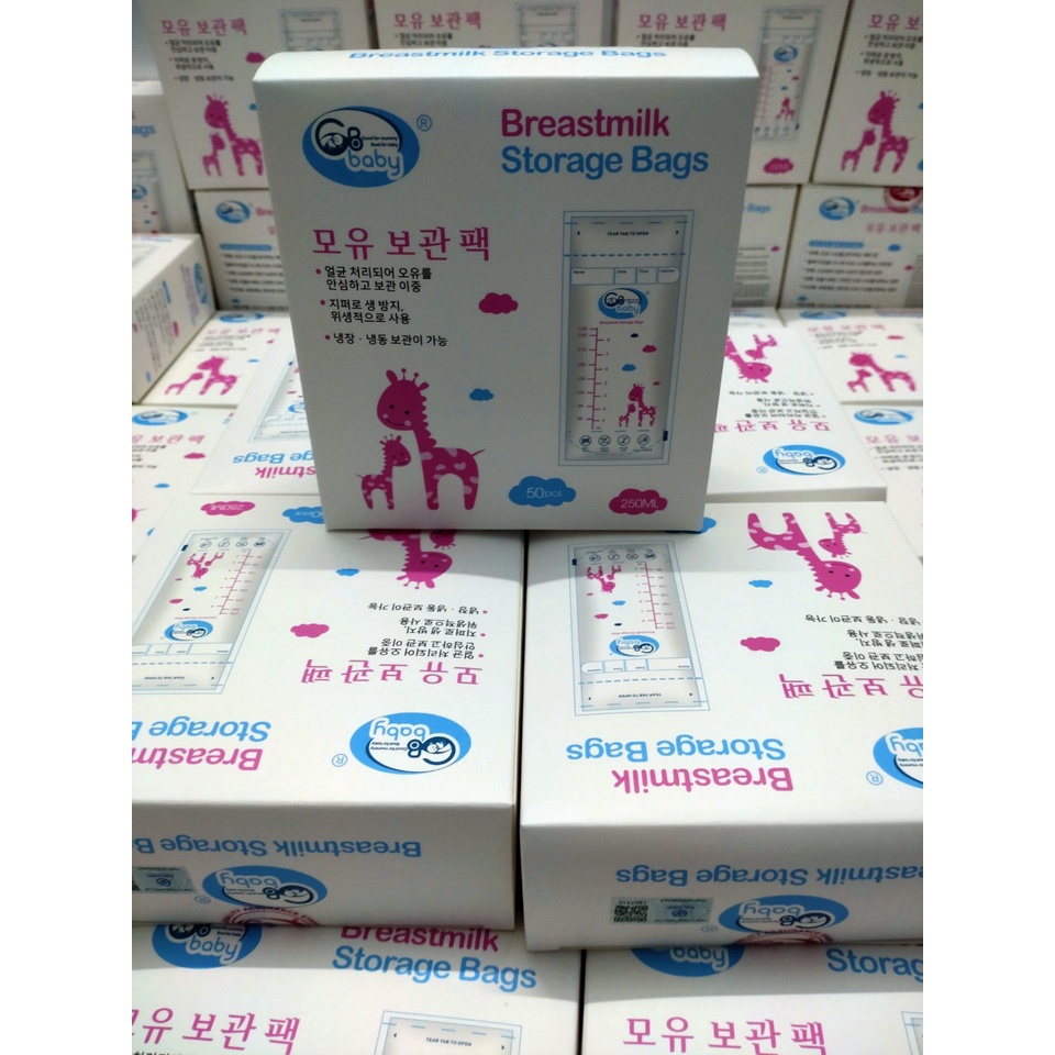 Combo 5 Hộp 50 túi trữ sữa GB Baby Hàn Quốc 250ml