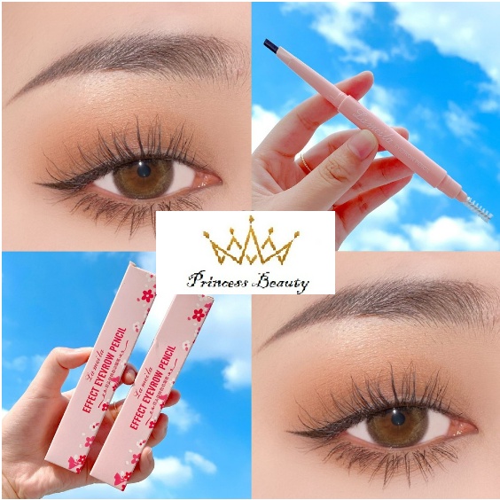 Chì Kẻ Mày Hàn Quốc Vỏ Hồng 2 Đầu Không Thấm Nước Lâu Trôi Lameila Eyebrown