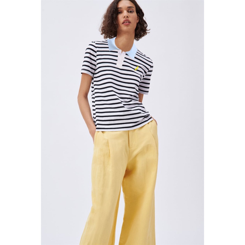 [HÌNH THẬT] ÁO THUN CỔ TRỤ HỌA TIẾT SỌC VNXK   - COTTON CÁ SẤU 100%