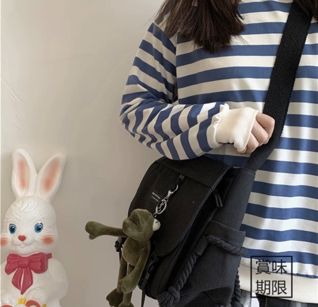 TÚI ĐEO CHÉO VẢI BỐ - MAI- BS001 size lớn đựng vừa A4