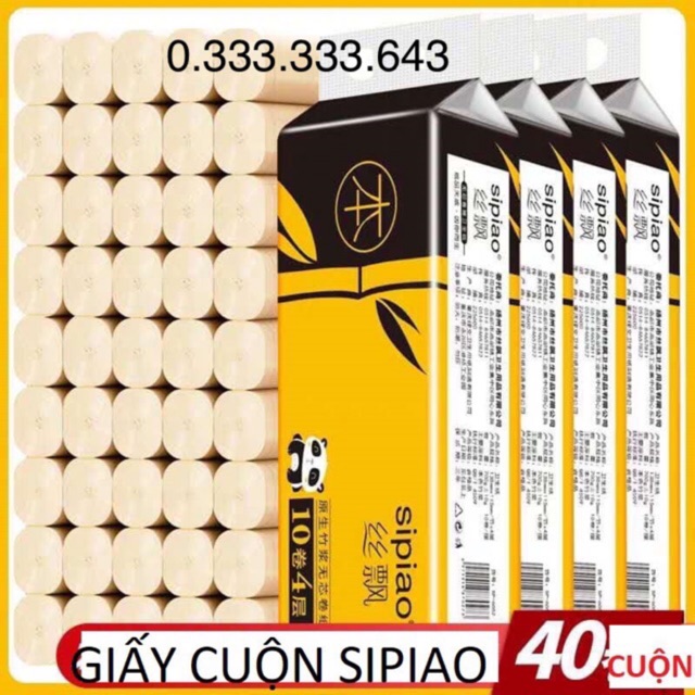 [ Freeship HCM ] 40 cuộn giấy vệ sinh gấu trúc Sipiao