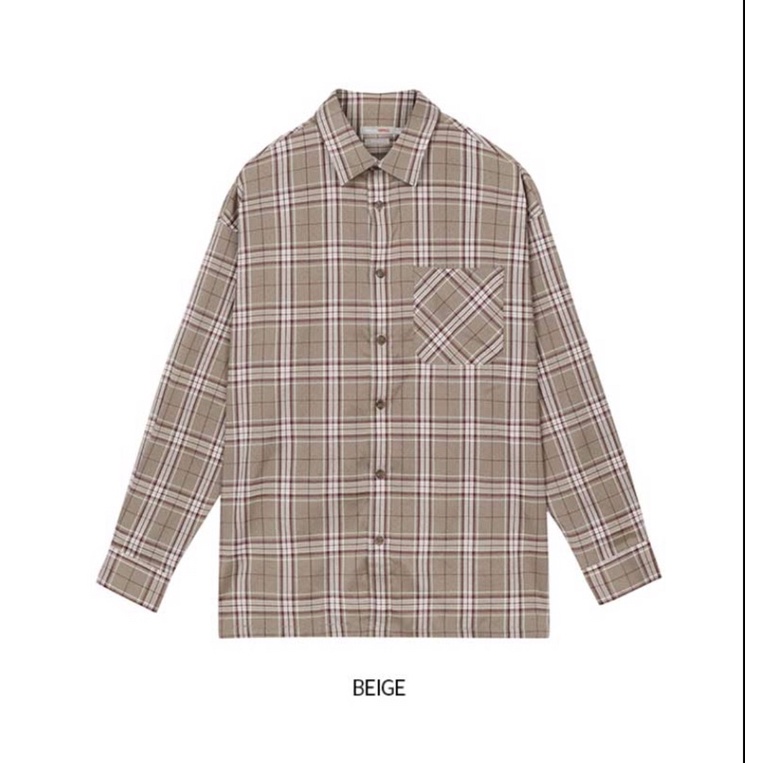 Áo sơ mi Hàn Spao Check Shirt
