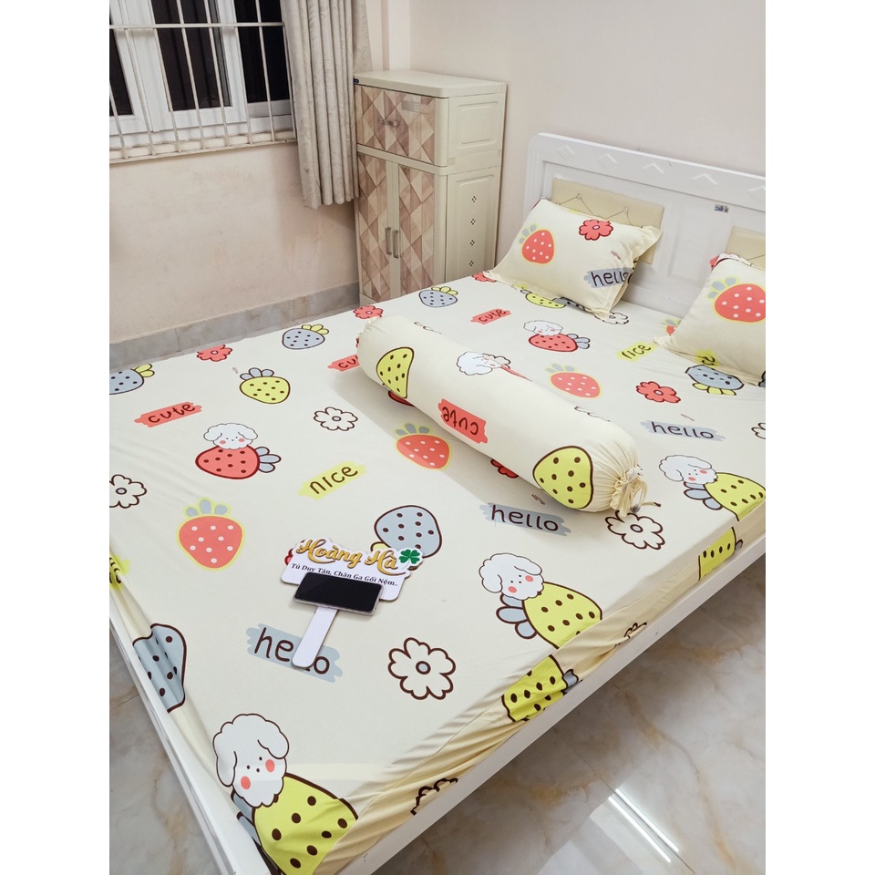 Drap thun lạnh, vỏ ôm may khóa kéo bít đầu