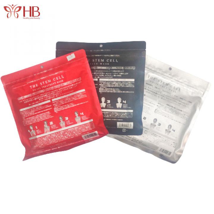 Mặt nạ tế bào gốc The Stem Cell Face Mask cao cấp Nhật Bản túi gồm 30 miếng [4 màu: tím, đỏ, đen, trắng]