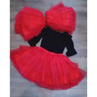Chân váy đỏ cho bé gái size cho bé từ 9 đến 20 kg