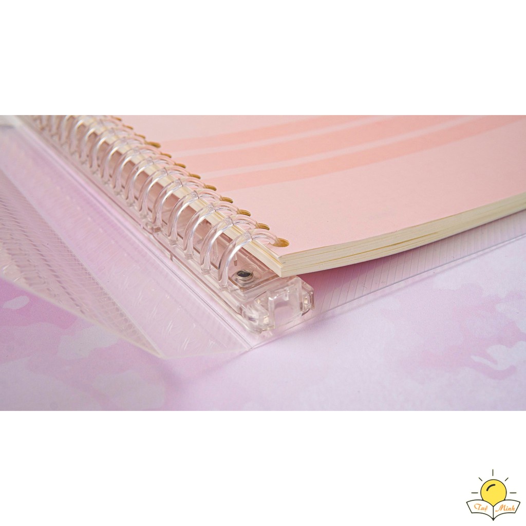 Sổ còng Caro 40 tờ B5 MS 544 Bìa trong suốt Klong, sổ bullet journal