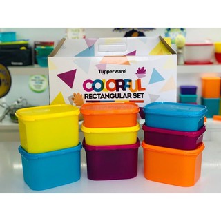 Tupperware hộp bảo quản thực phẩm Colorful rectangular 250ml 850ml 1,9L