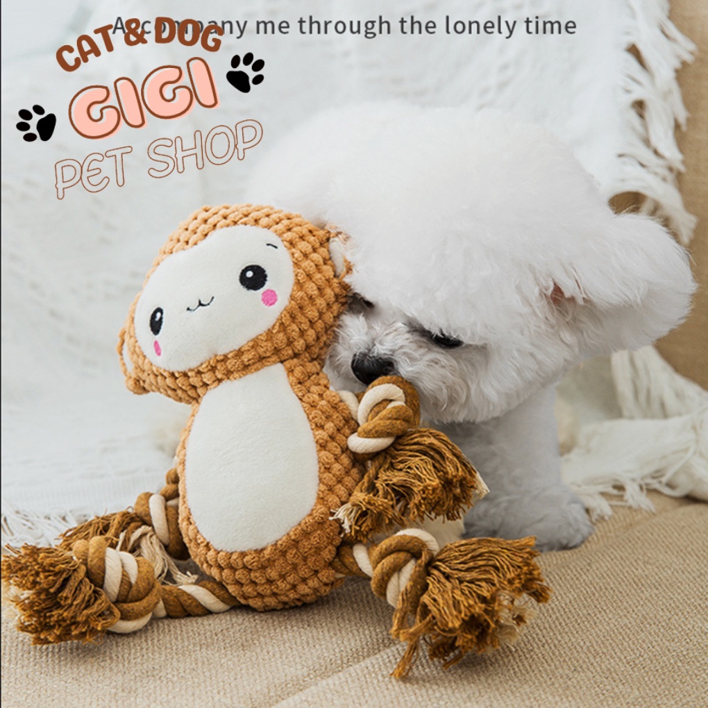 Thú đồ chơi dễ thương cute phát ra âm thanh giúp mài răng huấn luyện giải trí cho chó mèo cưng - GiGi Pet Shop