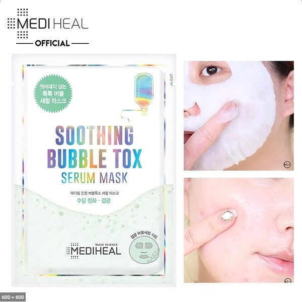 Mặt Nạ Sủi Bọt Thải Độc, Cấp Ẩm, Làm Dịu Da Mediheal Soothing Bubble Tox Serum Mask 25ml