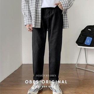 Sale Tết- [OBES] Quần jeans ĐEN trơn Regular-fit Jeans mã QT101 az1 ˇ > ⁵