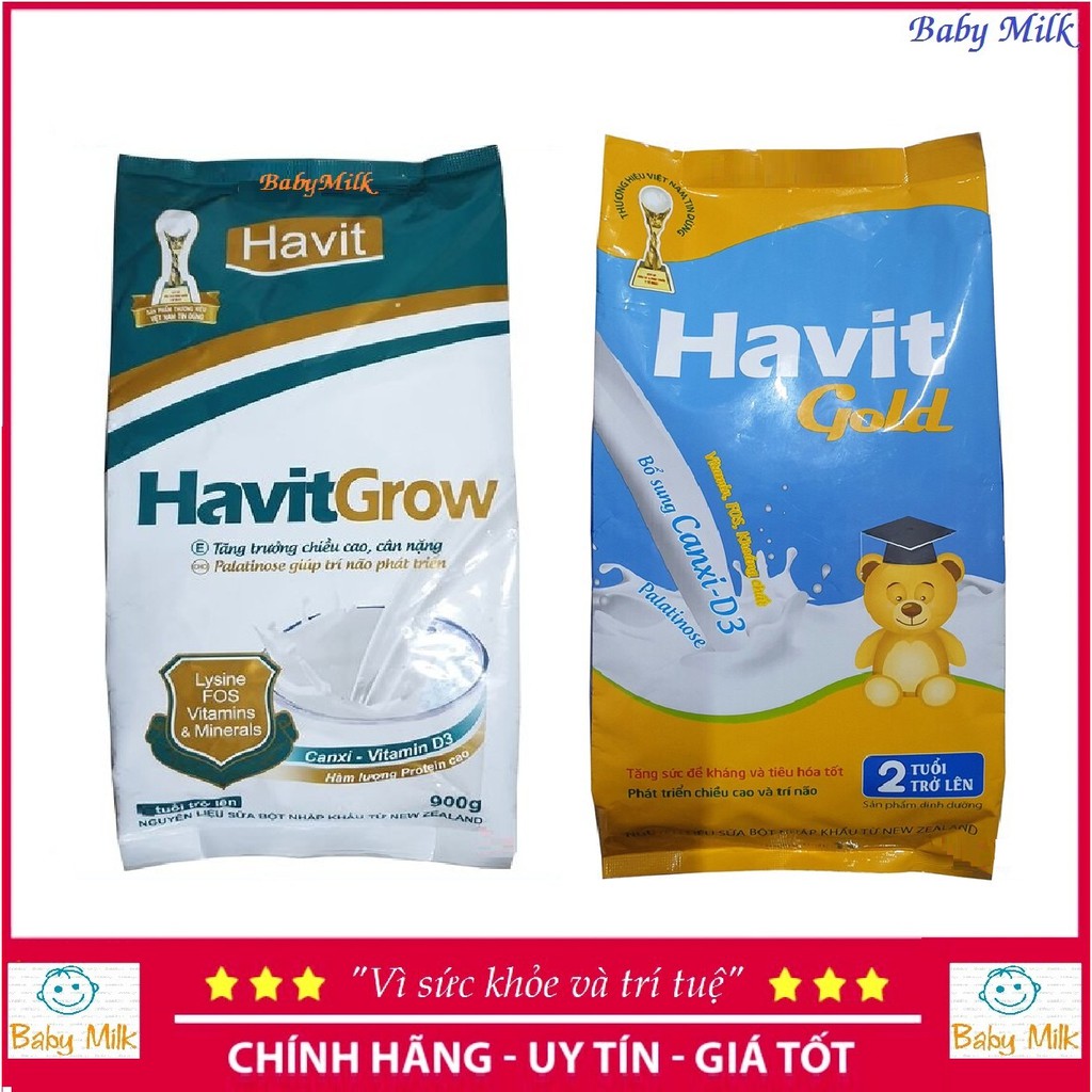 Sữa túi Havit grow (900g), Havit gold (1kg)