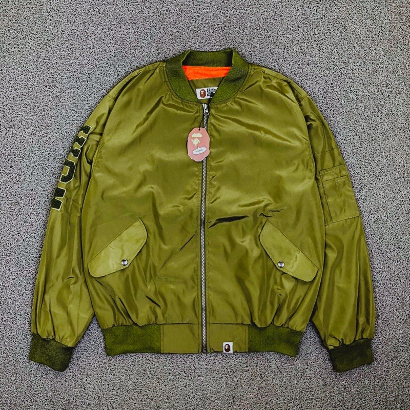 Bape Áo Khoác Bomber In Hình Cá Mập Thời Trang Cá Tính