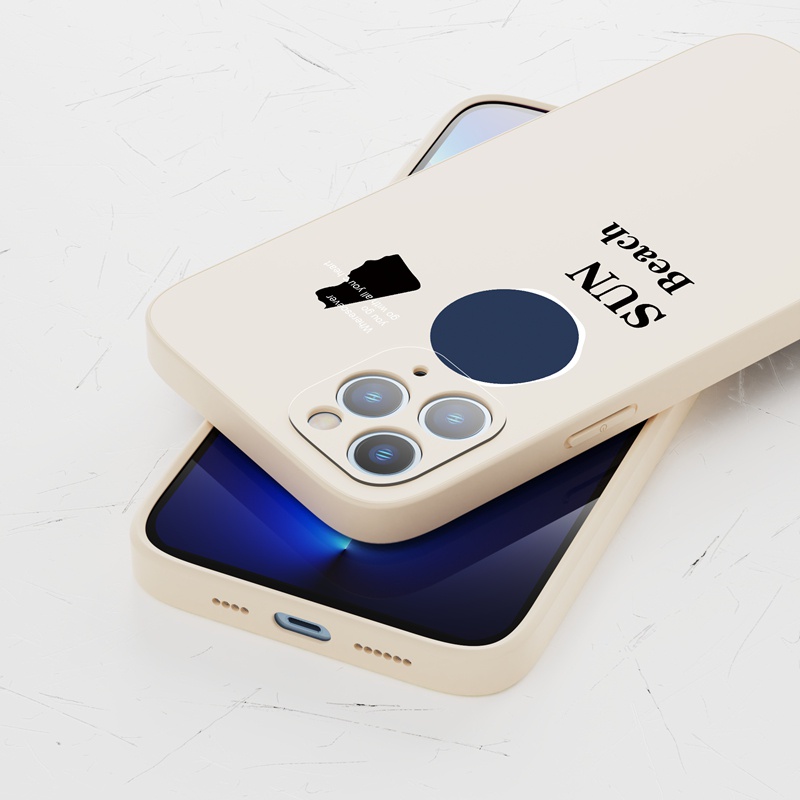 Ốp lưng iphone Ốp điện thoại Suntaiho silicon mềm họa tiết Sun Beach cho iPhone 13 12 11 Pro Max X XR Xs Max 7 8 Plus 12mini 13mini