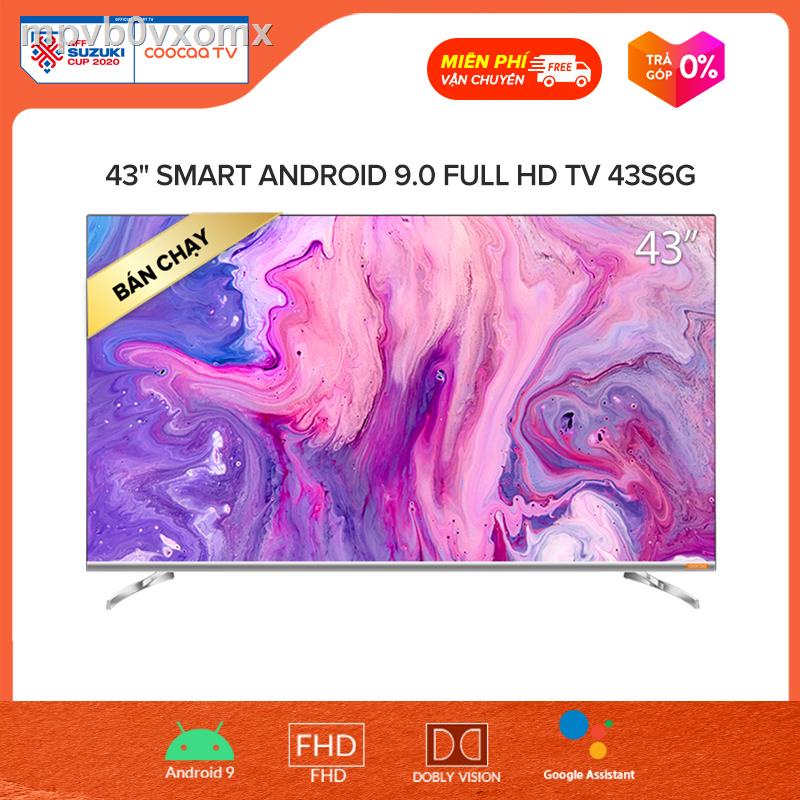 ❍▪▽SMART TV FHD Coocaa 43 inch - Android 9.0 TV - Wifi - viền mỏng - Model 43S6G - tivi giá rẻ Chân viền kim loại google