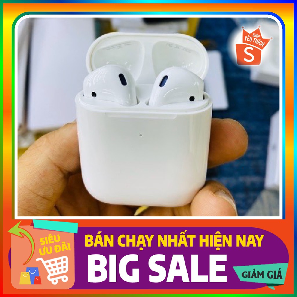 Tai nghe iPod2 Bluetooth không dây Airpod 2 1 : 1 chip jerry định vị đổi tên cao cấp BH 1 đổi 1