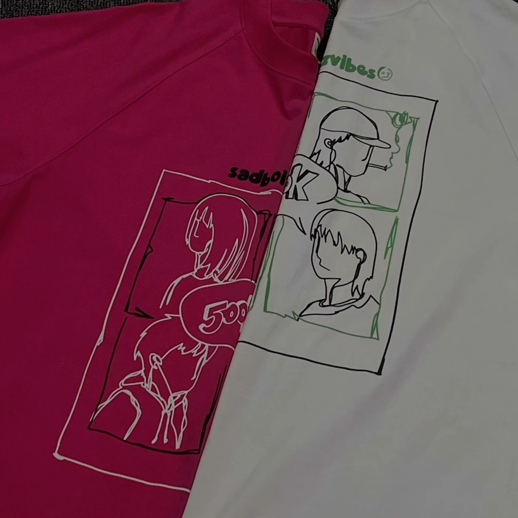 Áo Thun Sadboiz 500k Anniversary tee - pink/white