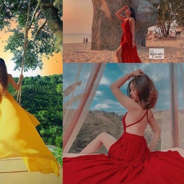 (Có sẵn) Đầm Dây Maxi Đi biển hở chéo lưng chất voan mềm có mút ngực SAVVY Dress TT108