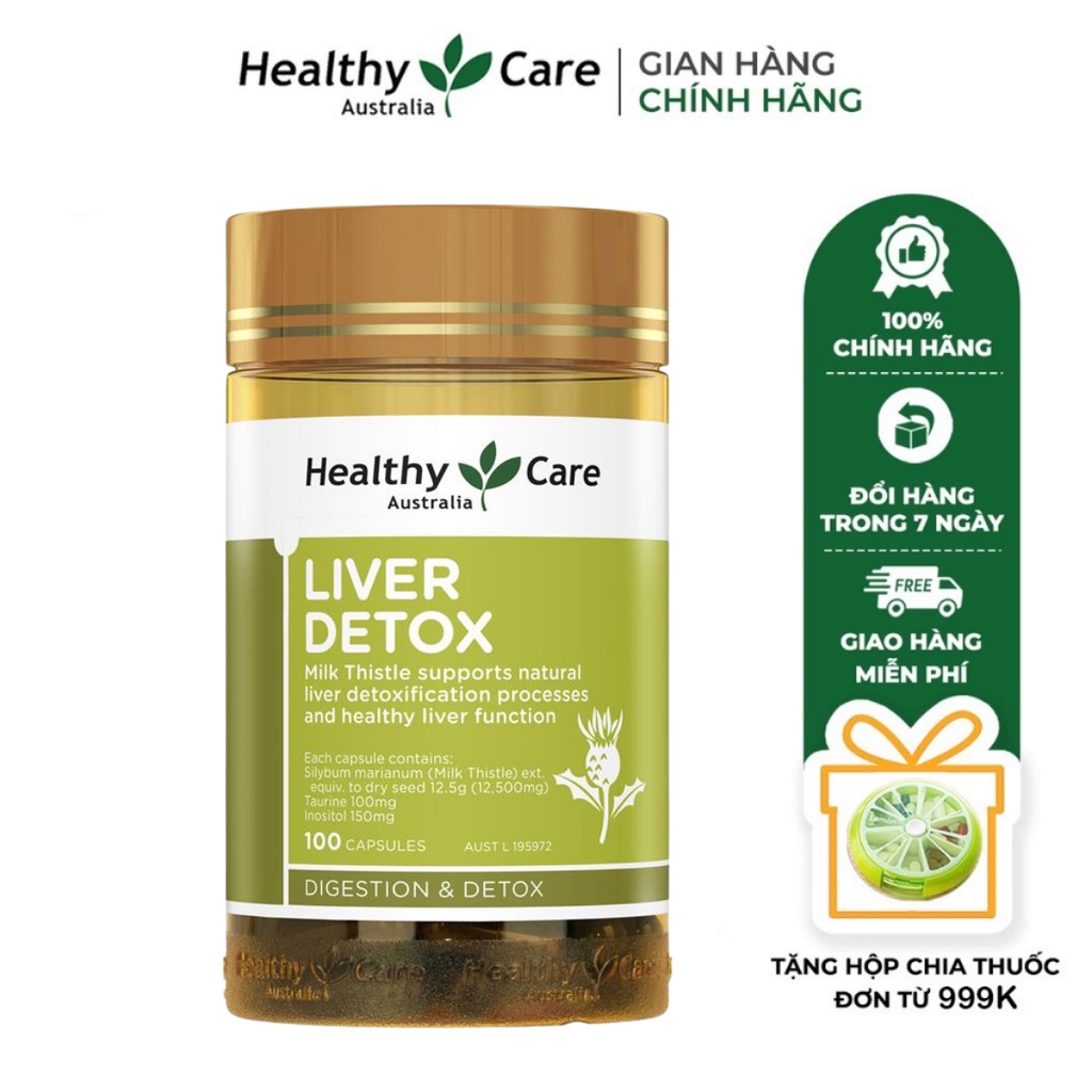 Viên uống thải độc gan Healthy Care Liver Detox 100 viên