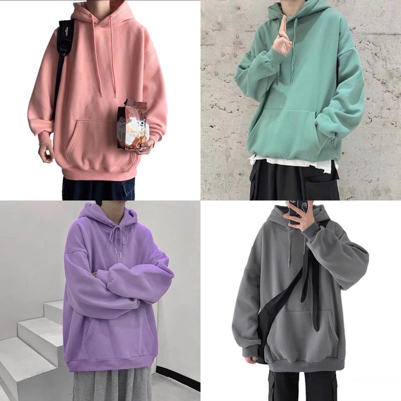Áo Hoodie BASIC / Áo Hoodie Trơn chất nỉ bông mịn cực đep form Rộng Unisex .Nhiều màu siêu xinh ( Ảnh + Clip thật 100%)