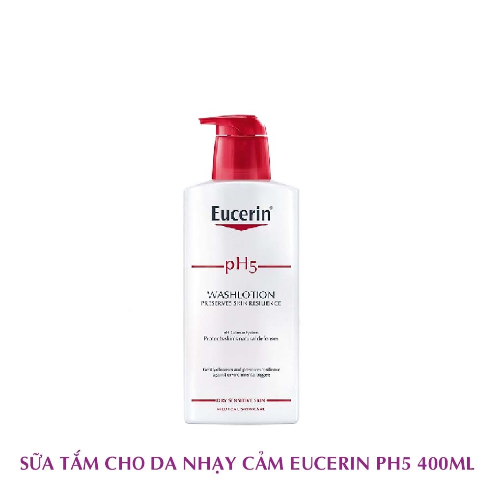 Sản Phẩm Làm Sạch Da Mặt Và Cơ Thể Eucerin pH5 for Body &amp; Face Washlotion 200ml - 400ml - 1000ml