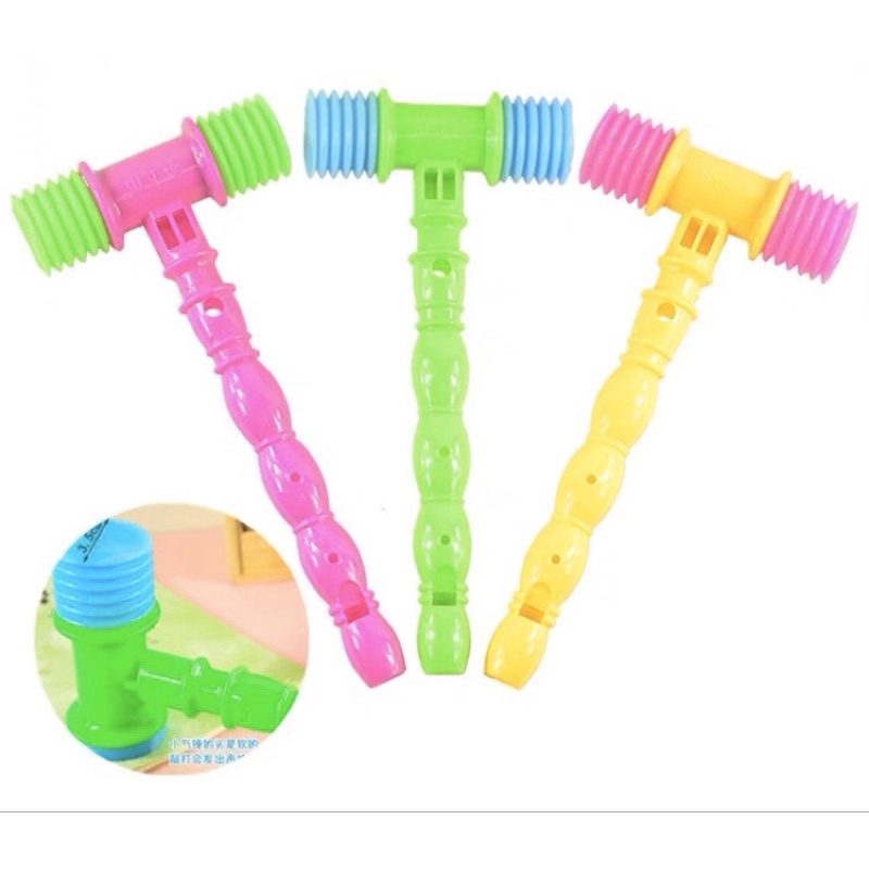 [Mã LIFE0503TOYS giảm 10% đơn 0Đ] Đồ chơi búa đập nhựa kêu chút chít kiêm sáo thổi vui - dài 24Cm cho bé