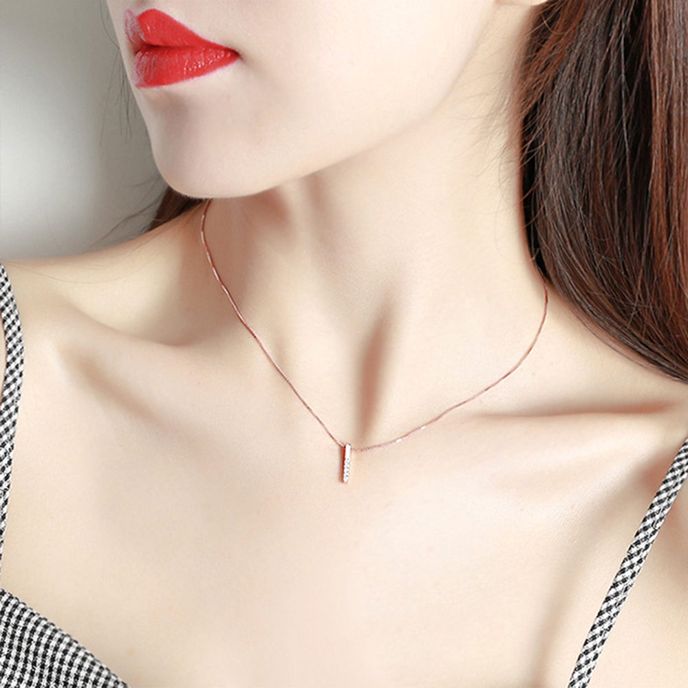 【COD】Vòng cổ Mặt Hình Trụ Và Chữ Nhật Phong Cách Hàn Quốc Thời Trang Cho Nữ