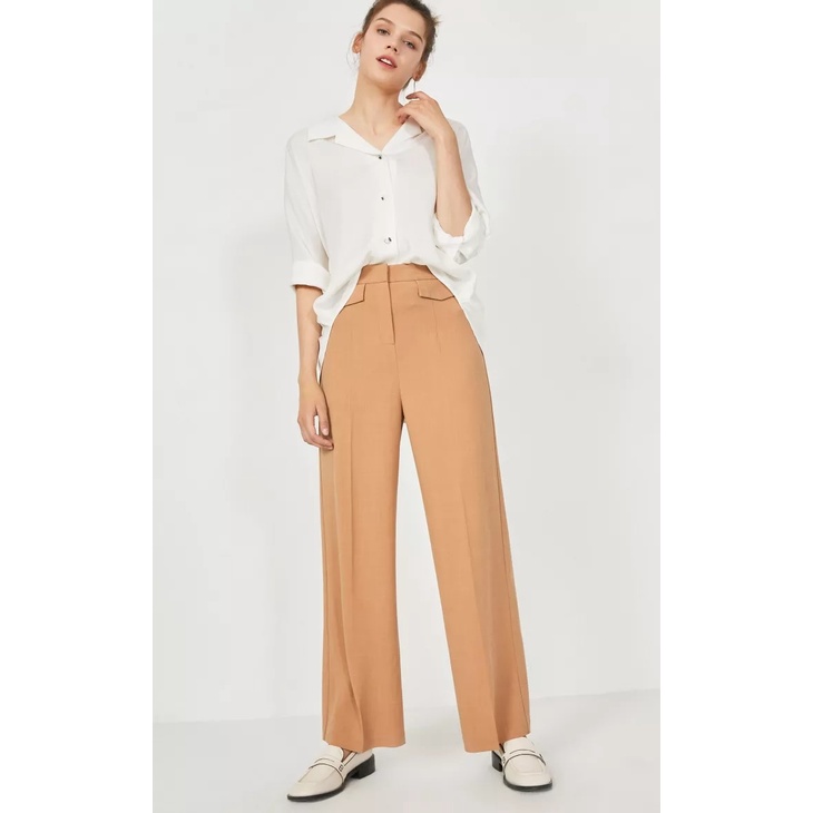 Vero Moda Quần ỐNG Suông Cạp Cao Xếp Nếp Túi Hộp Phong Cách Instagram Cho Nữ 3203PL502